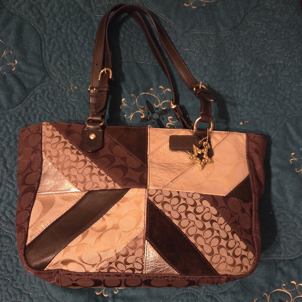Coach Brown Shoulder Bag with Luxurious Leather Accents